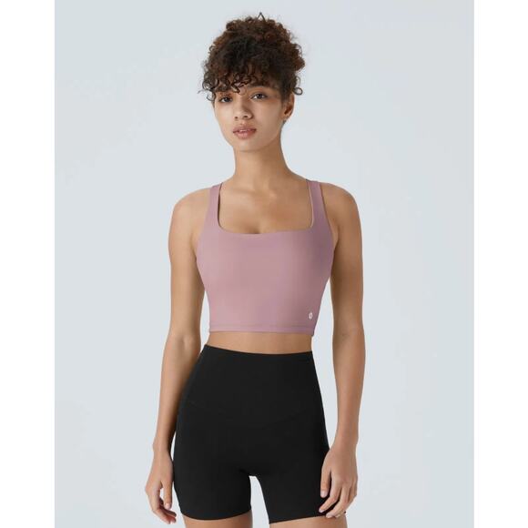 HALARA SoftlyZero™ Luftig Square Criss-Cross Tank Top Large Deep Lotus Pink NEW - Picture 1 of 10